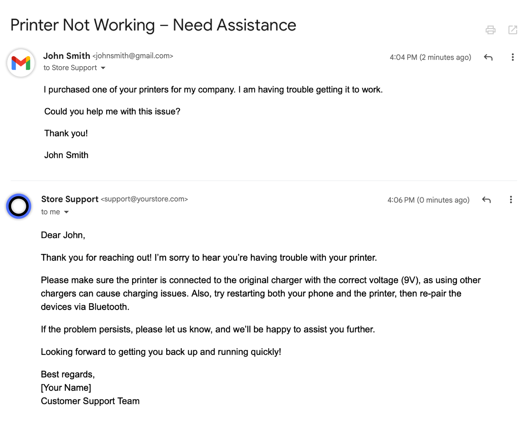 AI email assistant helping with SaaS inquiries
